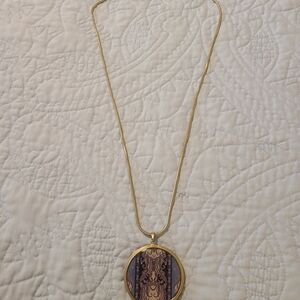Chico's Gold and Brown Pendant Necklace